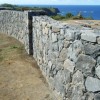 Rock wall overlooking ocean